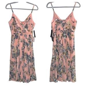 Lulu's Pink Floral Midi Dress